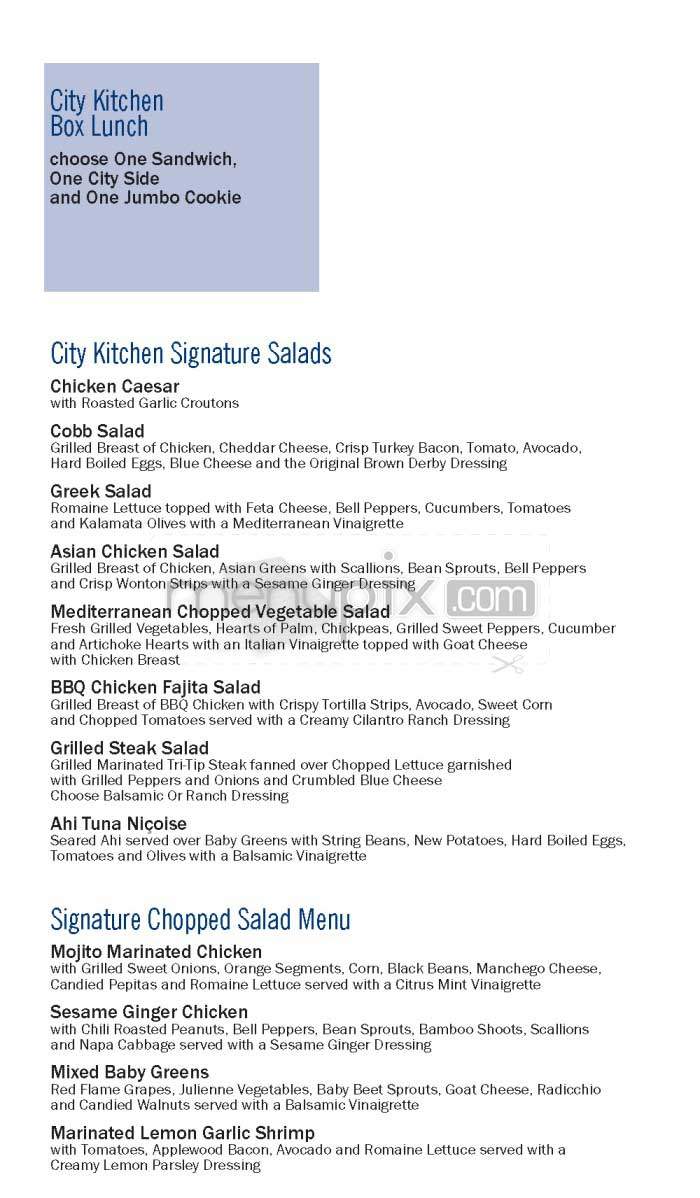 City Kitchen - Los Angeles, CA menu_pic