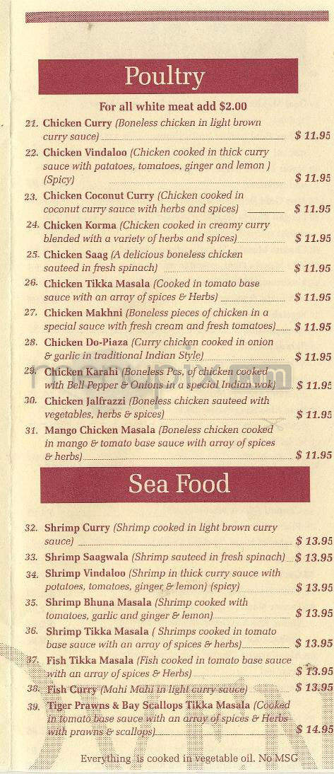 Clay Oven Indian - Sherman Oaks, CA menu_pic