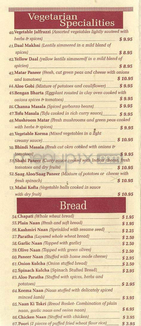 Clay Oven Indian - Sherman Oaks, CA menu_pic