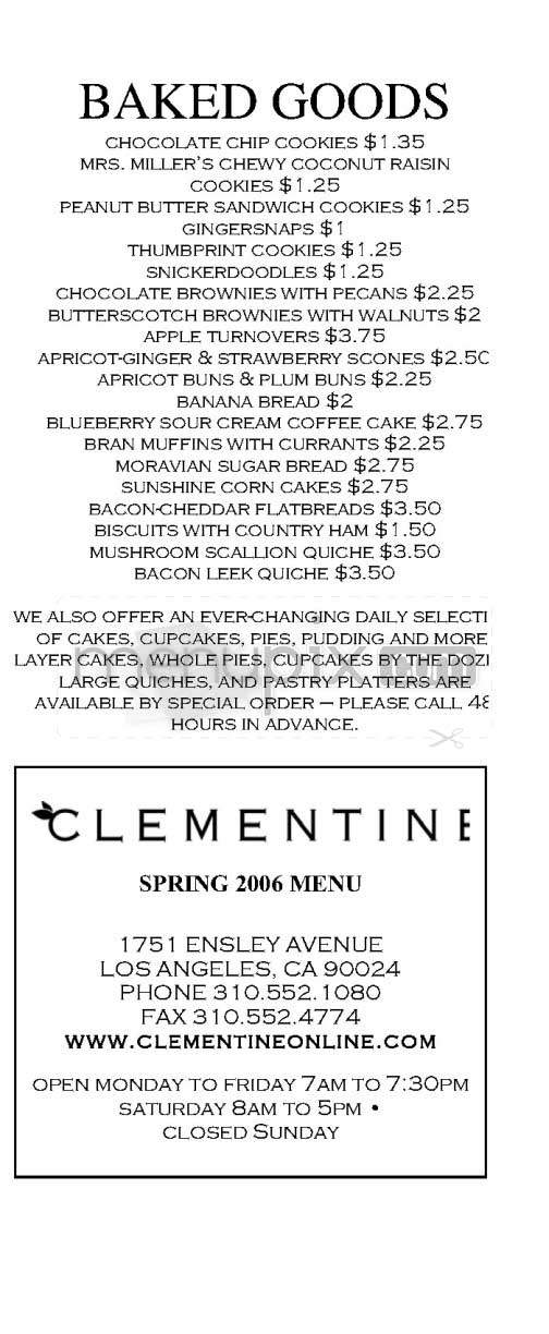 Clementine - Los Angeles, CA menu_pic