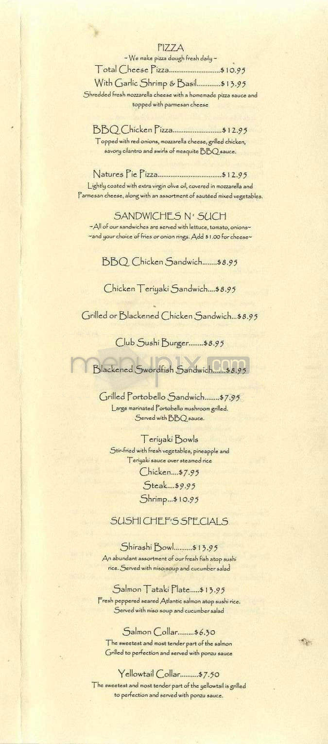 Club Sushi - Hermosa Beach, CA menu_pic