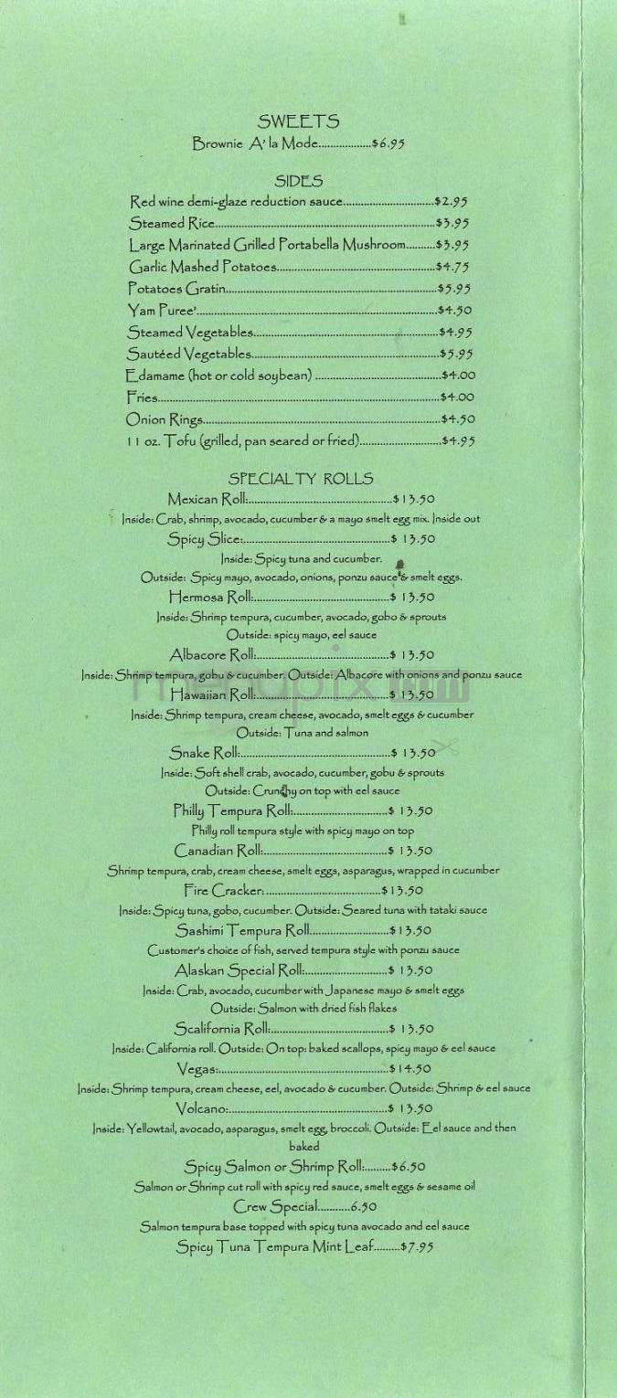 Club Sushi - Hermosa Beach, CA menu_pic