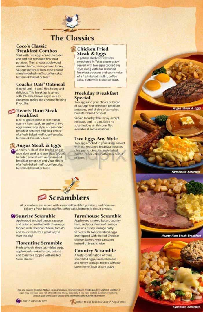 Coco's Bakery Restaurant - Santa Monica, CA menu_pic