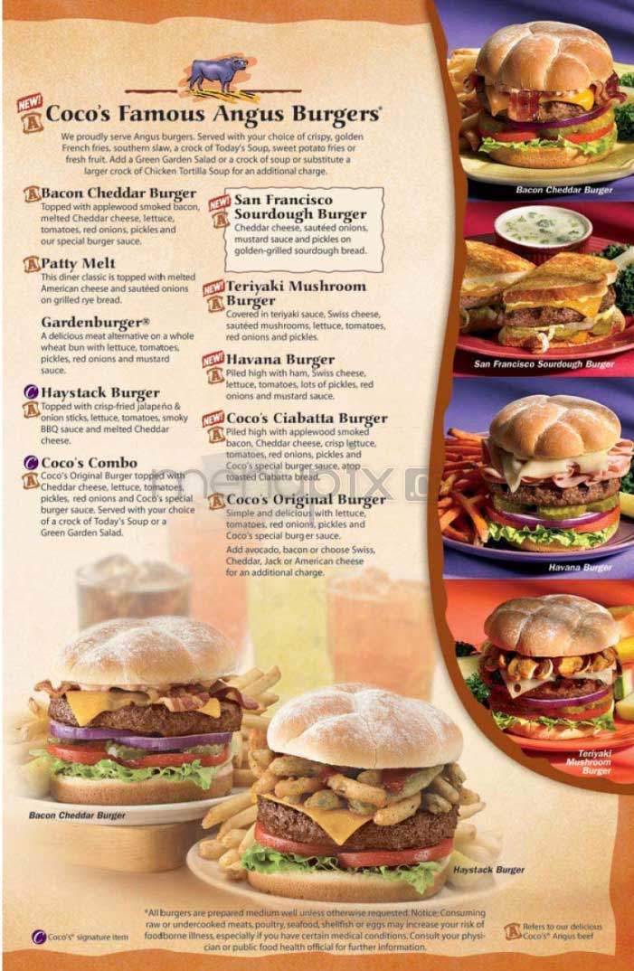 Coco's Bakery Restaurant - Santa Monica, CA menu_pic