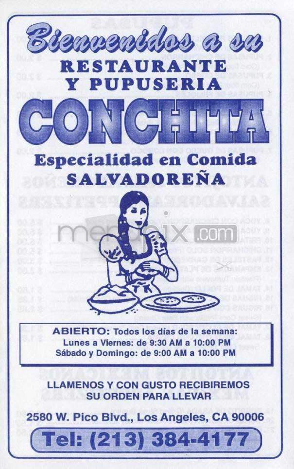 Conchitas - Los Angeles, CA menu_pic