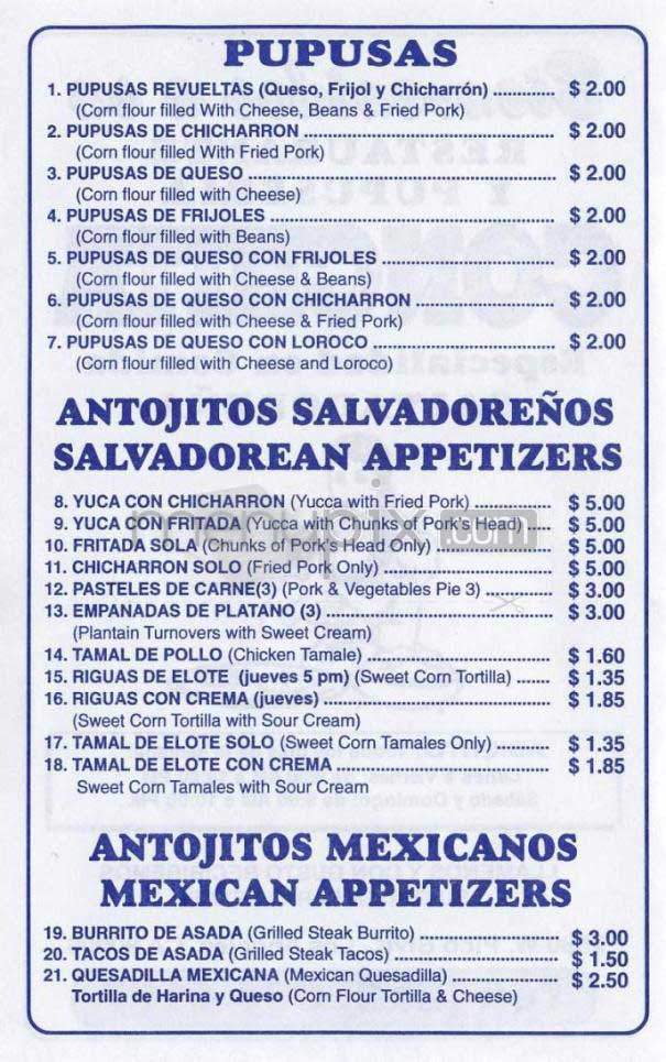Conchitas - Los Angeles, CA menu_pic