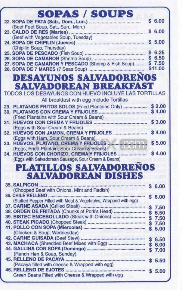 Conchitas - Los Angeles, CA menu_pic