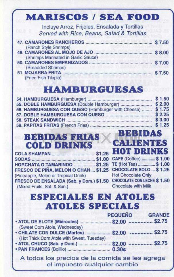 Conchitas - Los Angeles, CA menu_pic