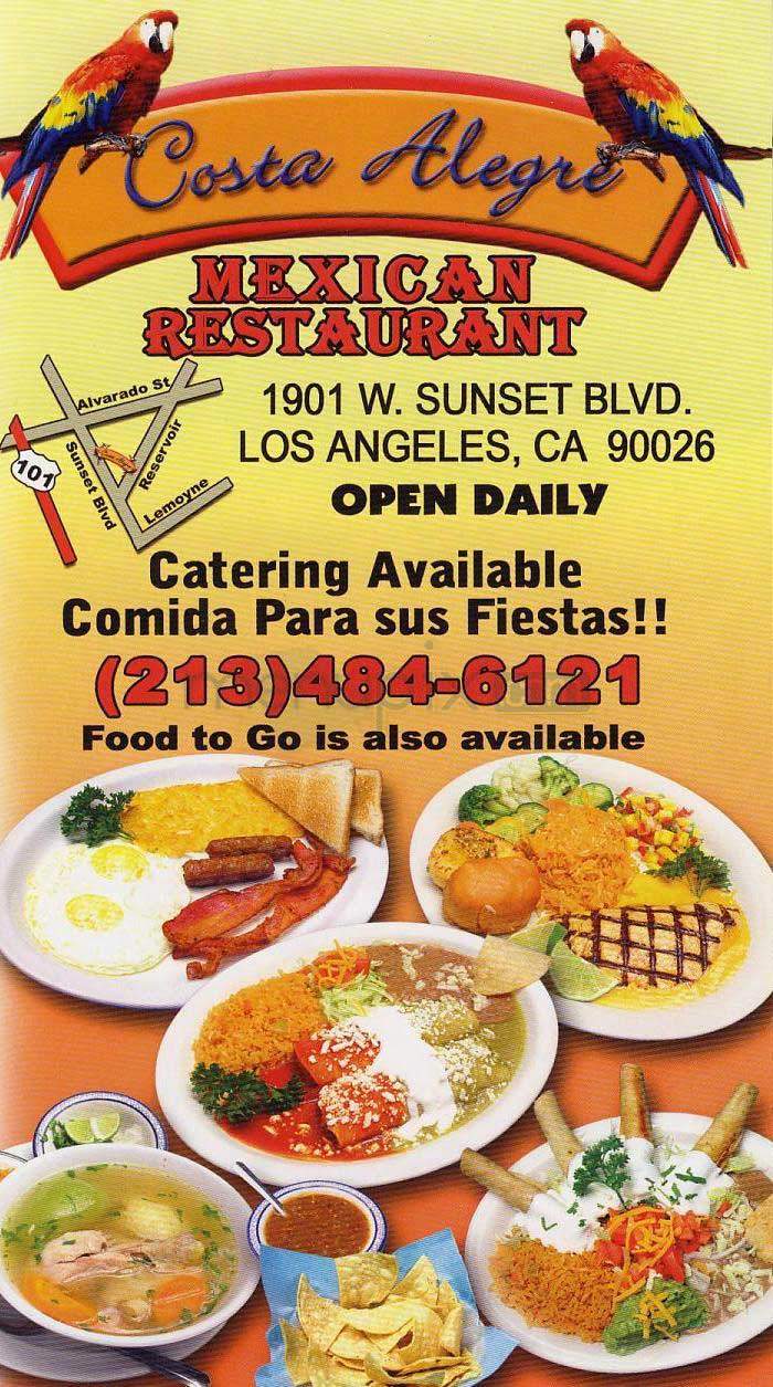 Costa Alegre - Los Angeles, CA menu_pic