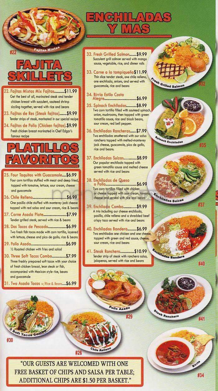 Costa Alegre - Los Angeles, CA menu_pic