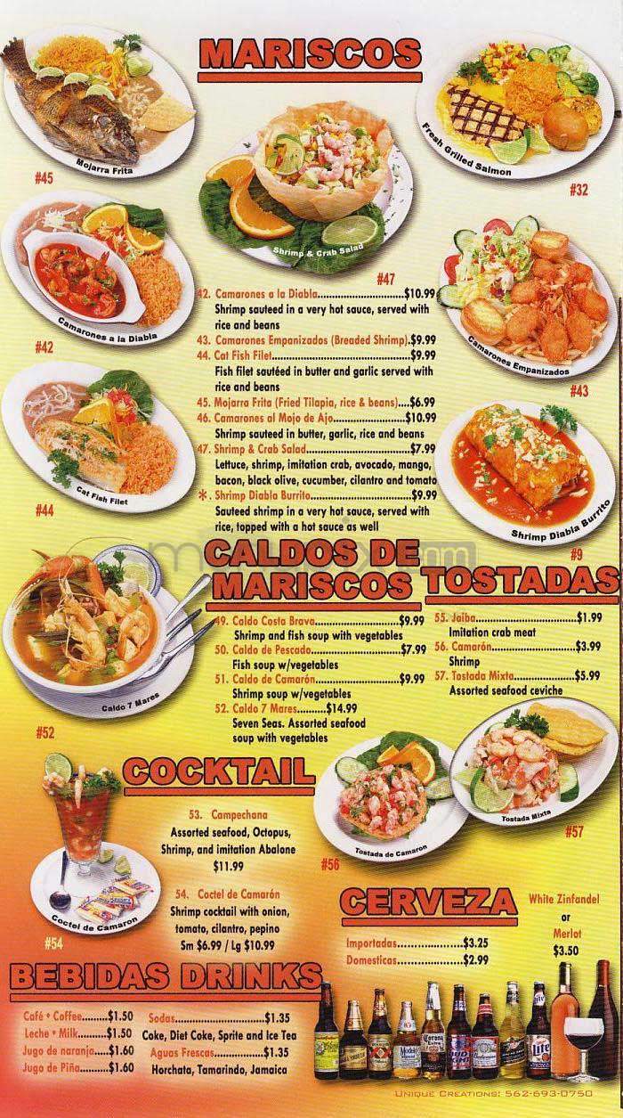 Costa Alegre - Los Angeles, CA menu_pic