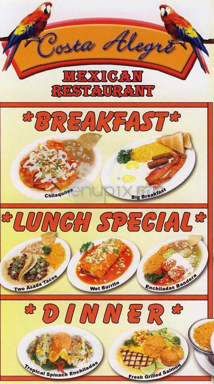 Costa Alegre - Los Angeles, CA menu_pic