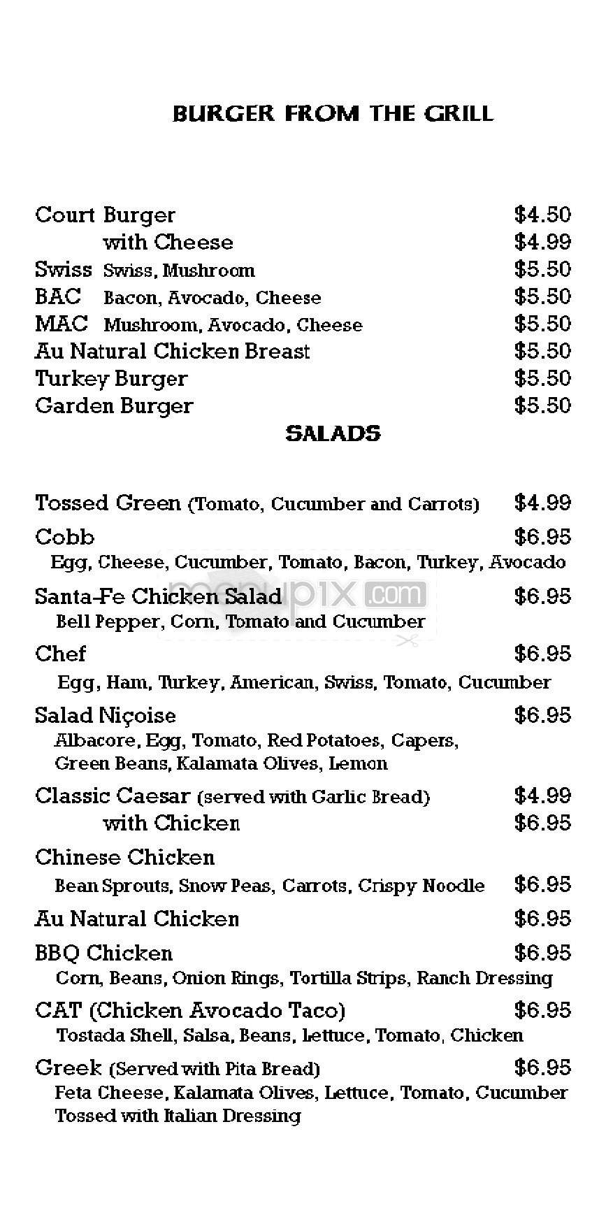 Court Cafe - Woodland Hills, CA menu_pic