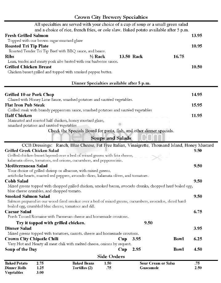 Crown City Brewery - Pasadena, CA menu_pic