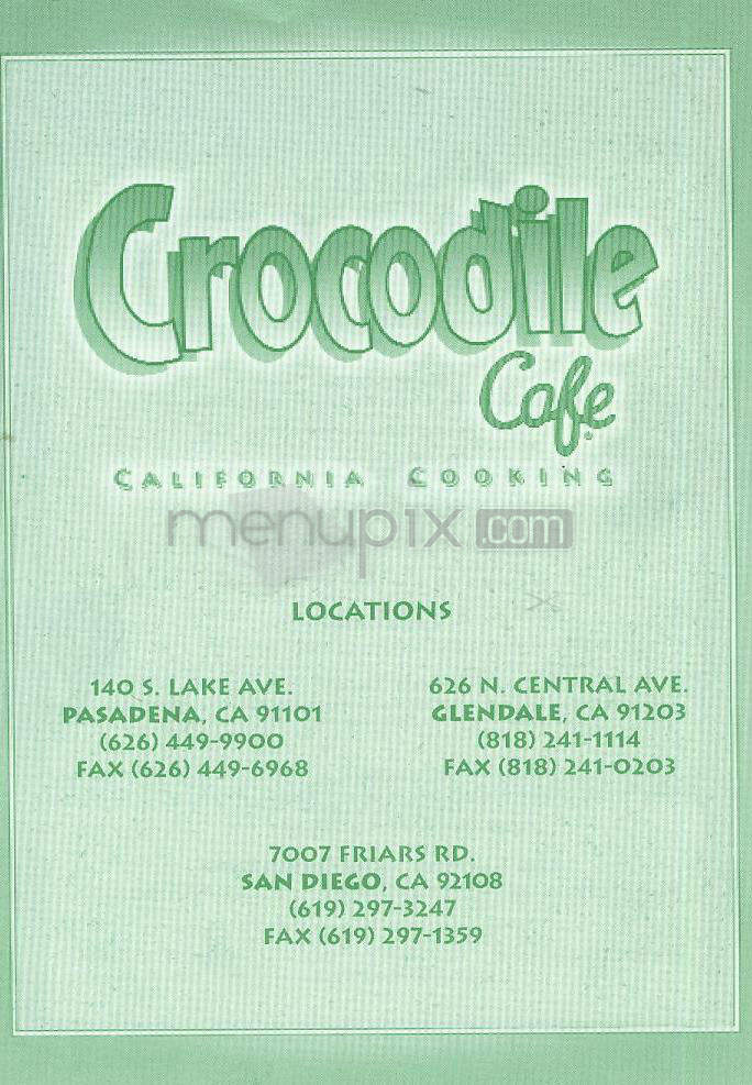 Crocodile Cafe - Glendale, CA menu_pic