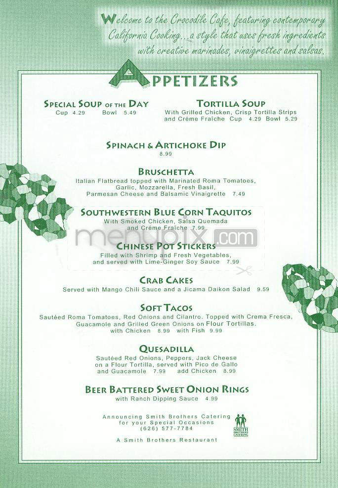 Crocodile Cafe - Glendale, CA menu_pic