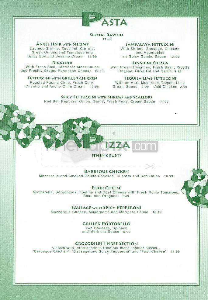 Crocodile Cafe - Glendale, CA menu_pic