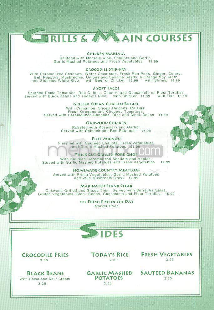Crocodile Cafe - Glendale, CA menu_pic