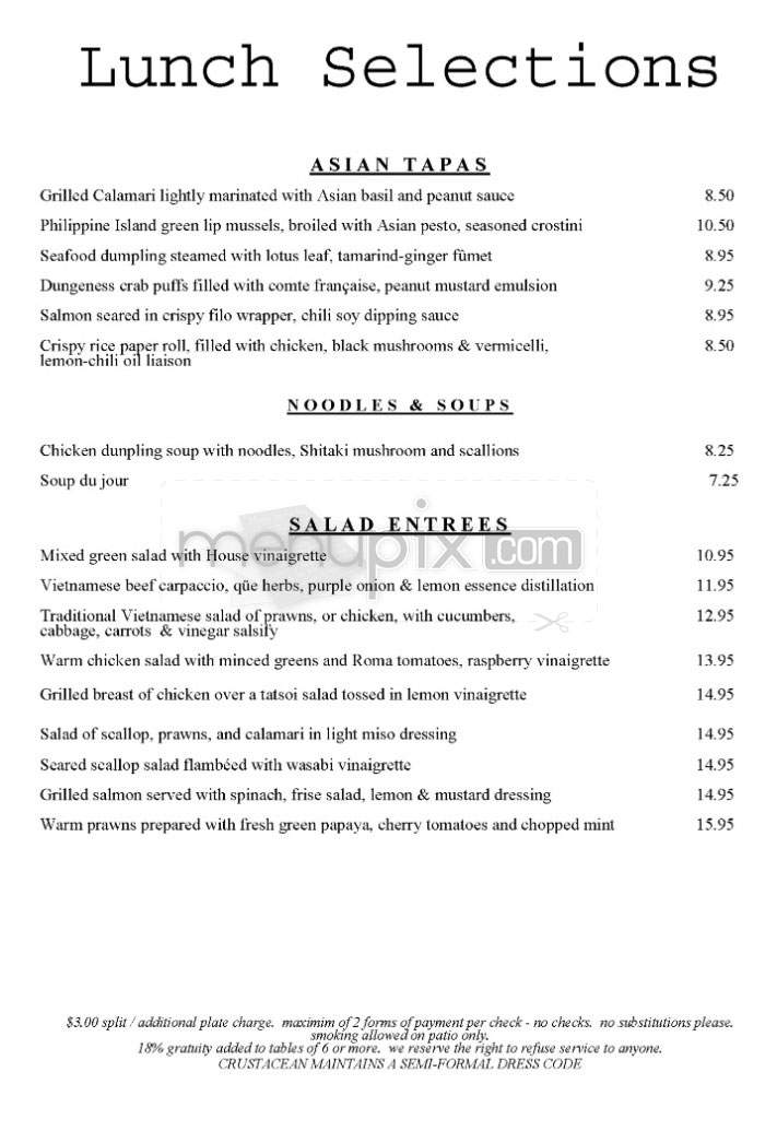 Crustacean - Beverly Hills, CA menu_pic