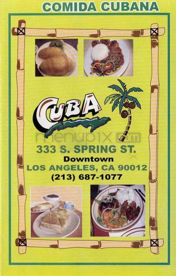 Cuba - Los Angeles, CA menu_pic