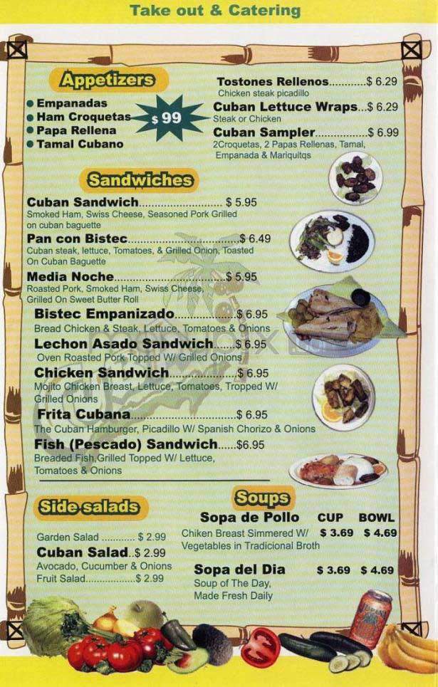 Cuba - Los Angeles, CA menu_pic