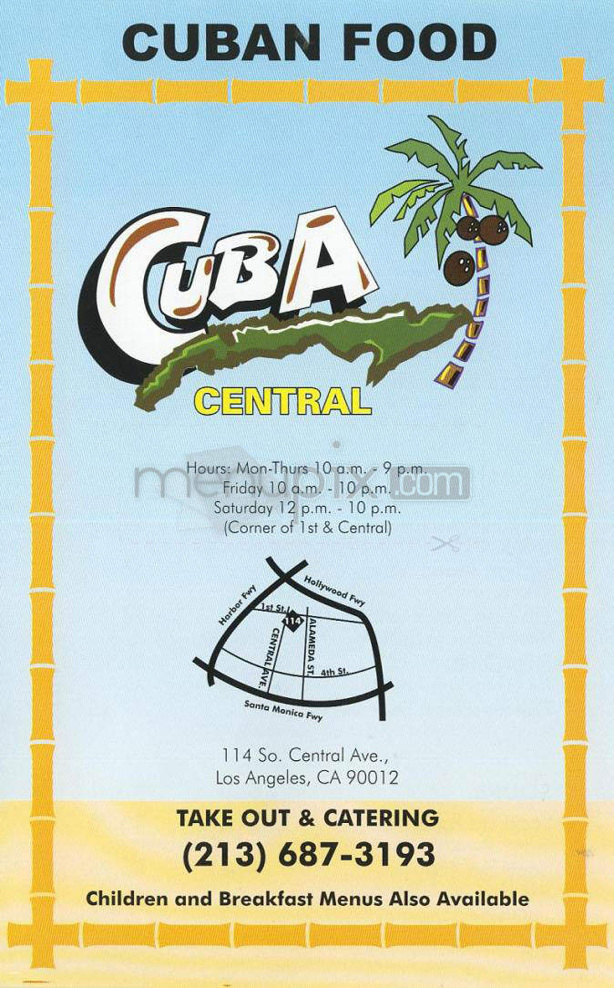 Cuba Central - Los Angeles, CA menu_pic