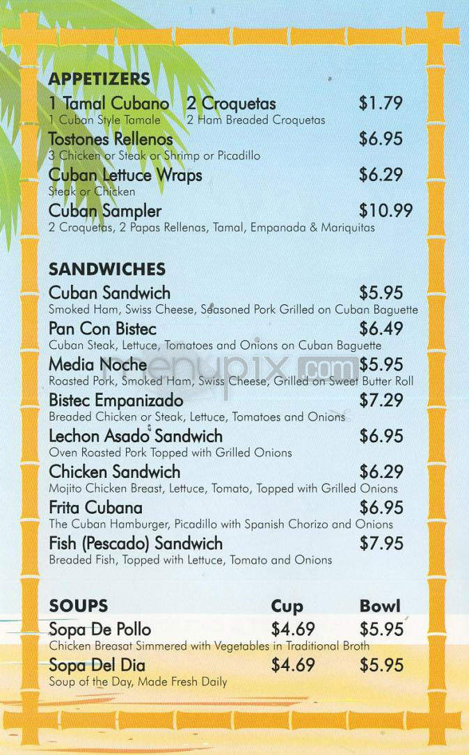 Cuba Central - Los Angeles, CA menu_pic
