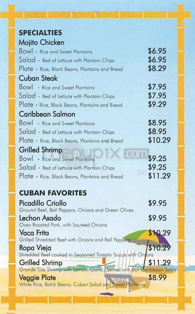 Cuba Central - Los Angeles, CA menu_pic