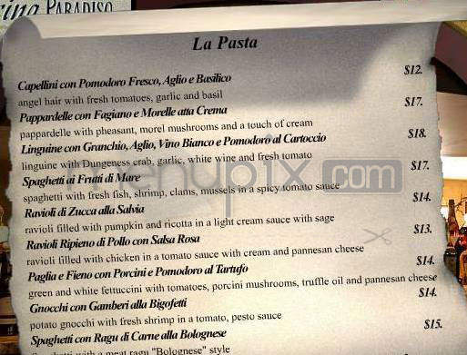 Cucina Paradiso - Los Angeles, CA menu_pic
