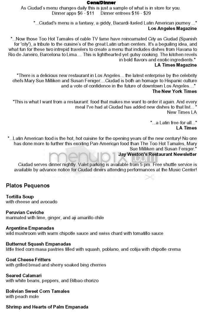 Ciudad - Los Angeles, CA menu_pic