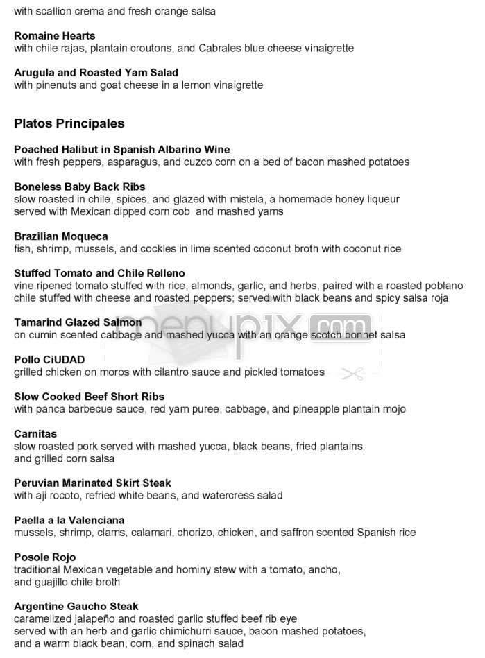Ciudad - Los Angeles, CA menu_pic