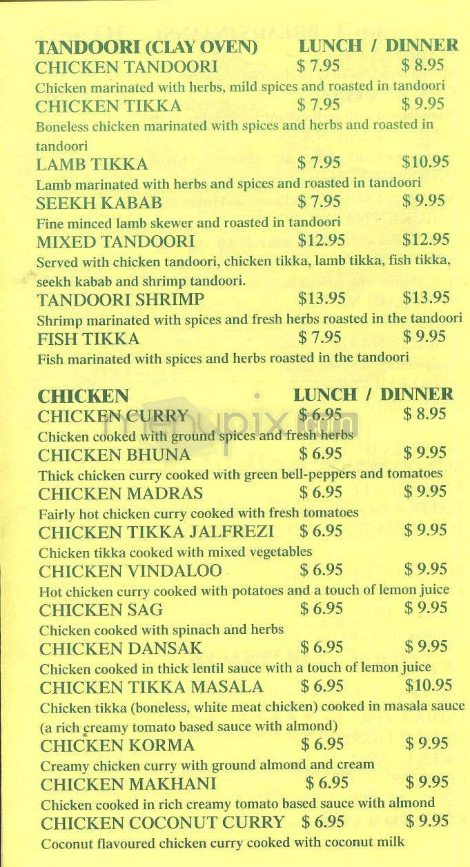 Curry House - Toluca Lake, CA menu_pic