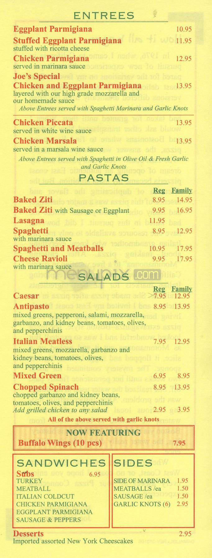 D'Amore's Pizza Express - Malibu, CA menu_pic