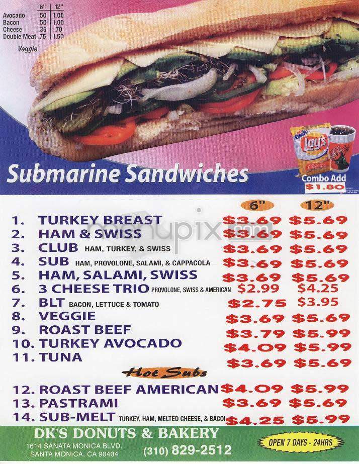 DK's Donuts & Bakery - Santa Monica, CA menu_pic