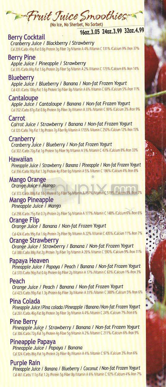 Da Juice Bar - Glendale, CA menu_pic