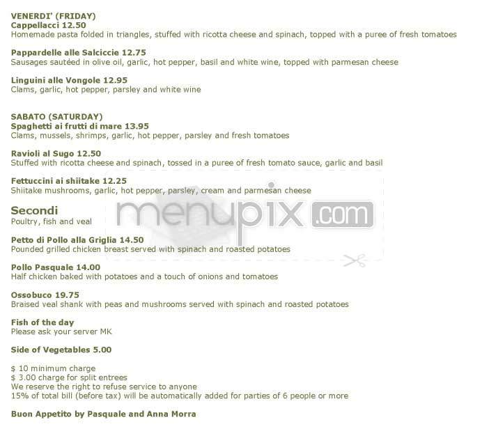 Da Pasquale - Beverly Hills, CA menu_pic