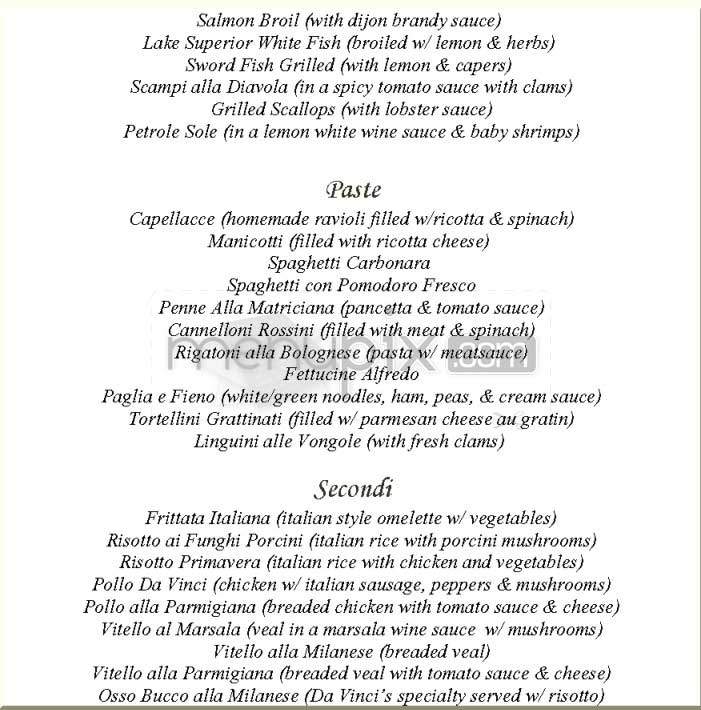 Da Vinci Ristorante - Beverly Hills, CA menu_pic