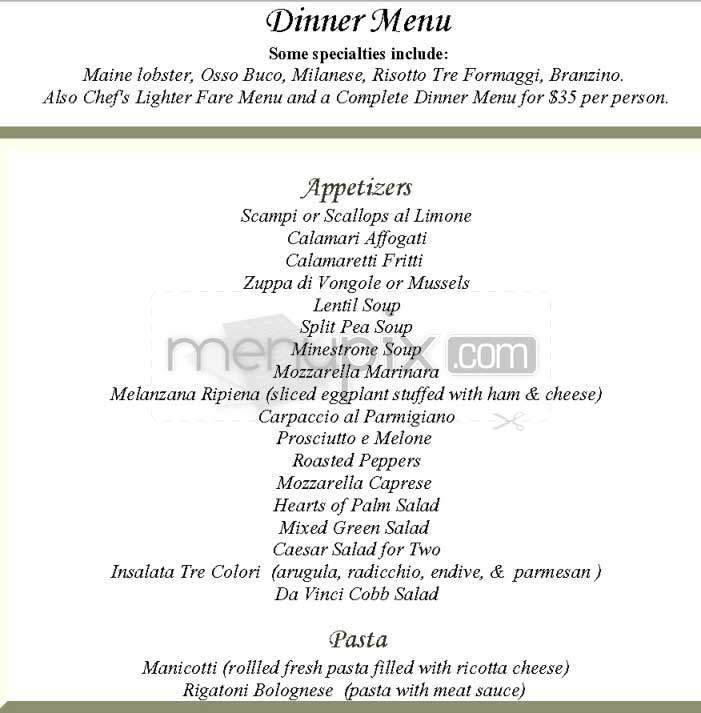 Da Vinci Ristorante - Beverly Hills, CA menu_pic