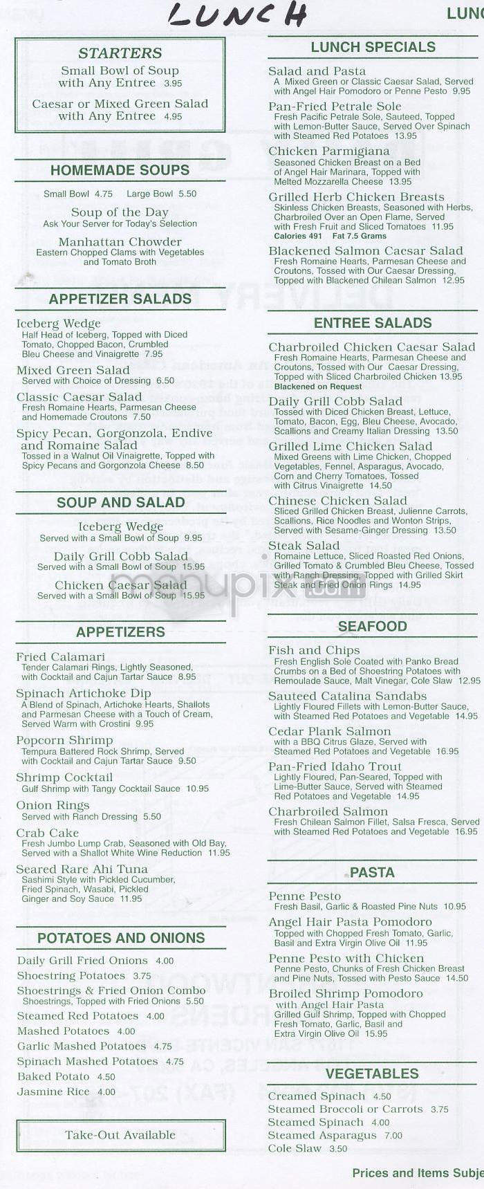Daily Grill - Los Angeles, CA menu_pic