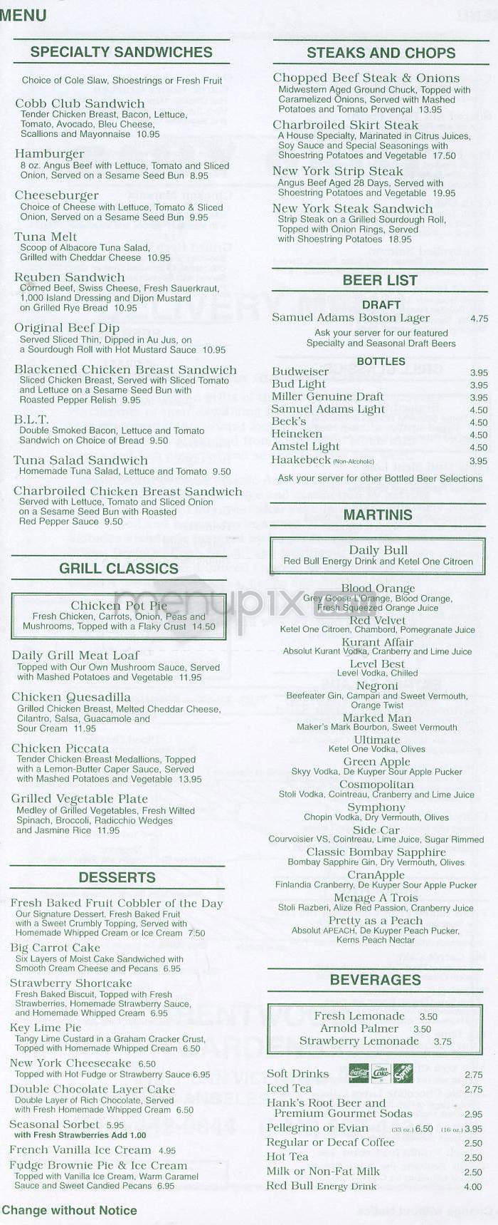 Daily Grill - Los Angeles, CA menu_pic