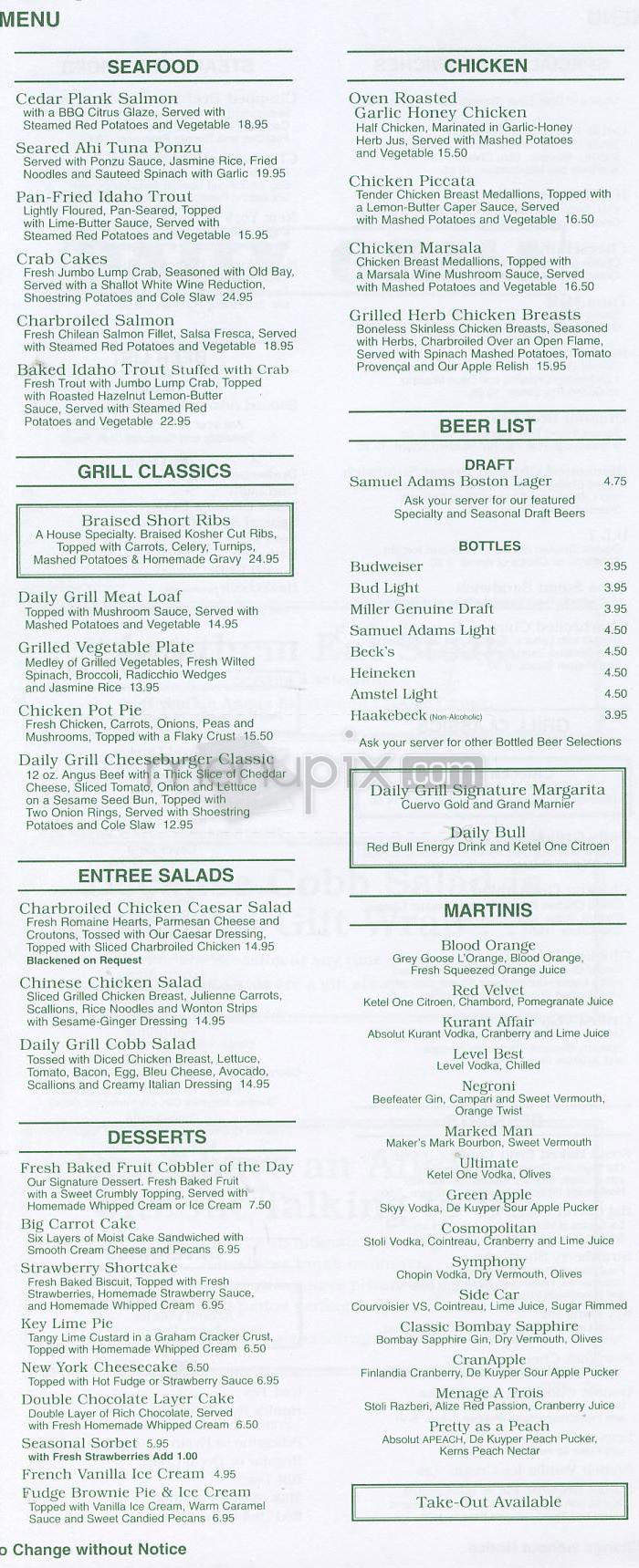 Daily Grill - Los Angeles, CA menu_pic