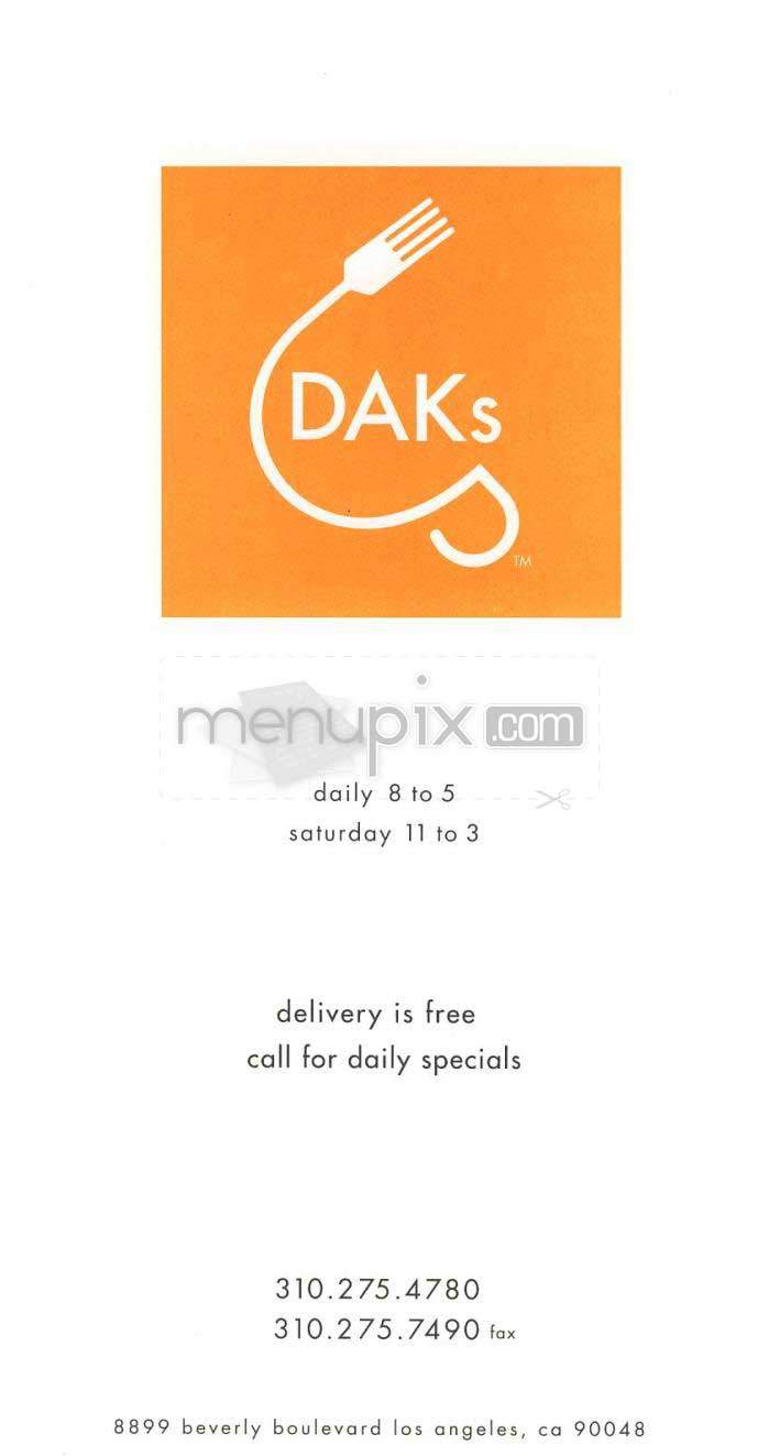 Daks - Los Angeles, CA menu_pic