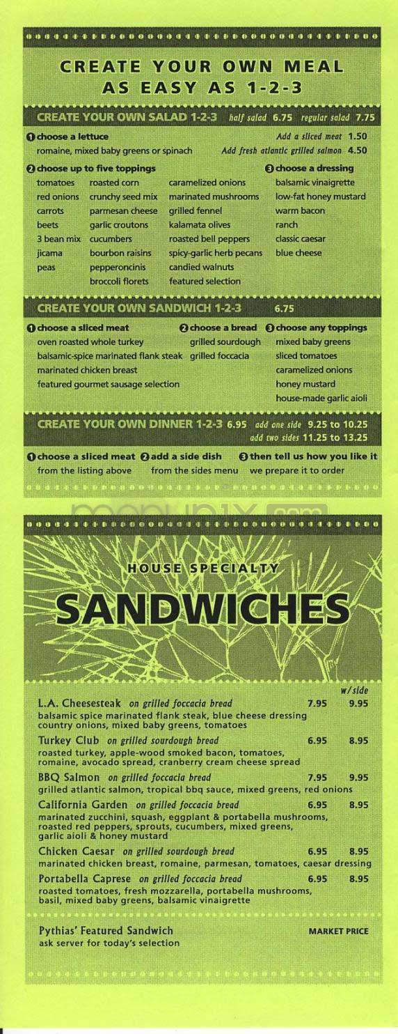 Damon & Pythias - Calabasas, CA menu_pic