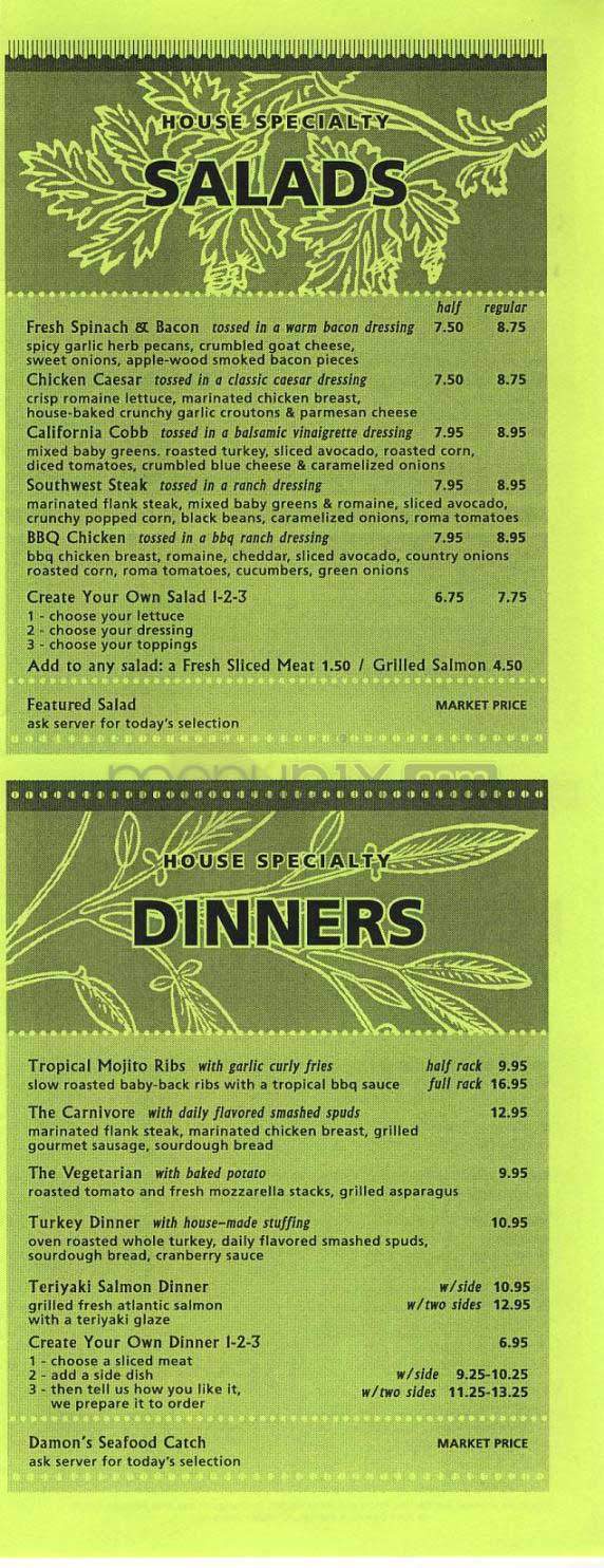 Damon & Pythias - Calabasas, CA menu_pic