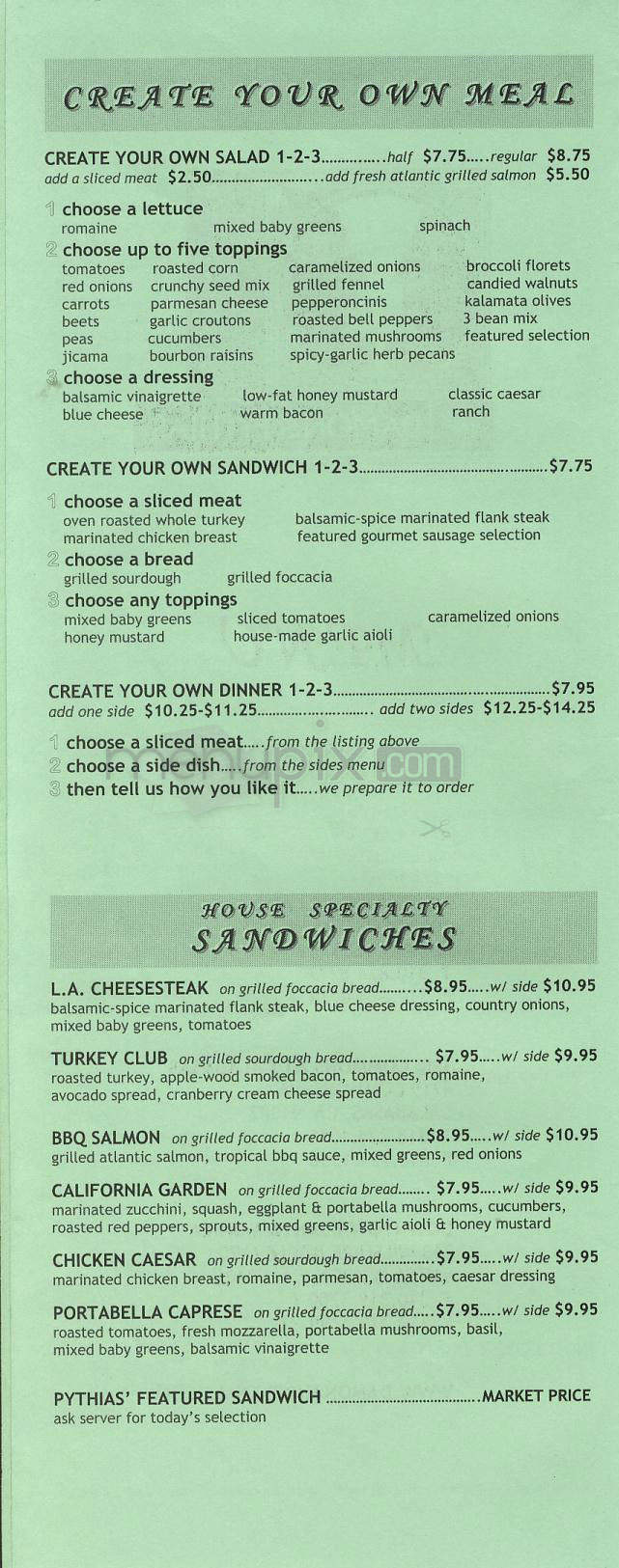Damon & Pythias - Los Angeles, CA menu_pic