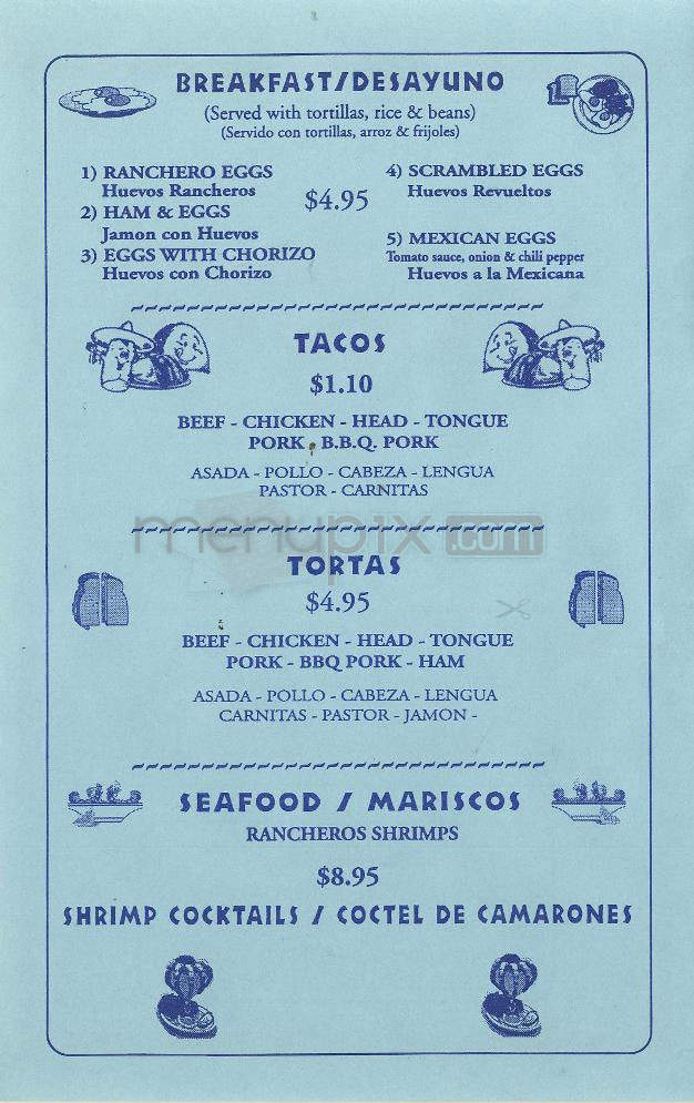 La Estrella Restaurant - Pasadena, CA menu_pic