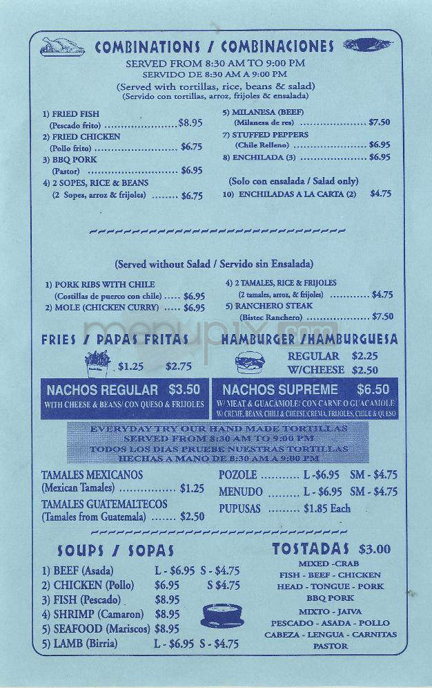 La Estrella Restaurant - Pasadena, CA menu_pic