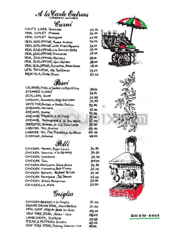 Dan Tana's - West Hollywood, CA menu_pic