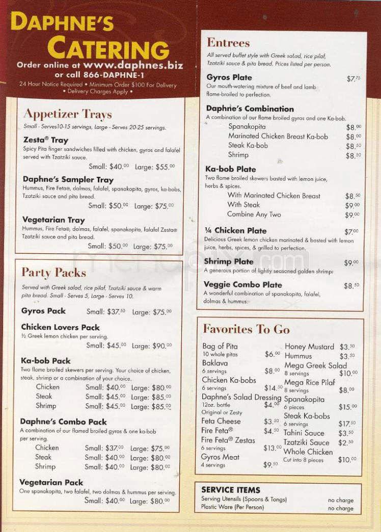 Daphne's Greek Cafe - West Hollywood, CA menu_pic