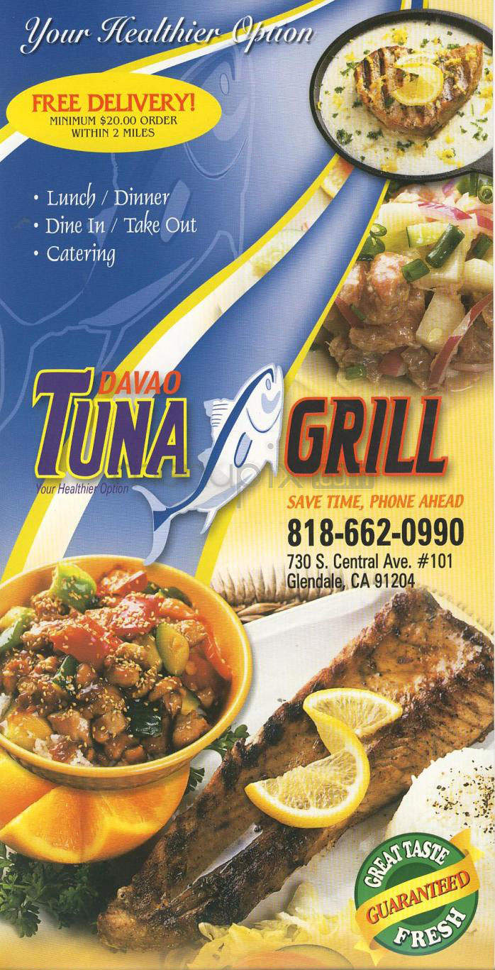 Davao Tuna Grill - Glendale, CA menu_pic